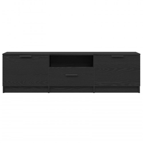 TV-bord - Sort Eg - 140x35x40 cm - Fremstillet af konstrueret træ