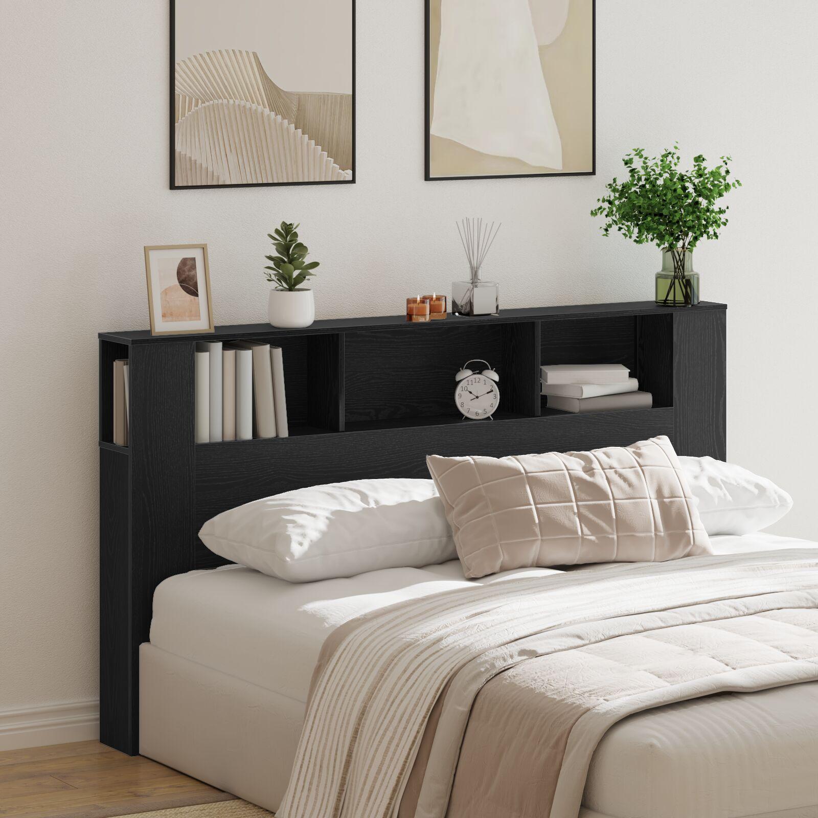 Hovedgærde Skab Sort eg 180 x 18.5 x 102.5 cm Konstrueret træ