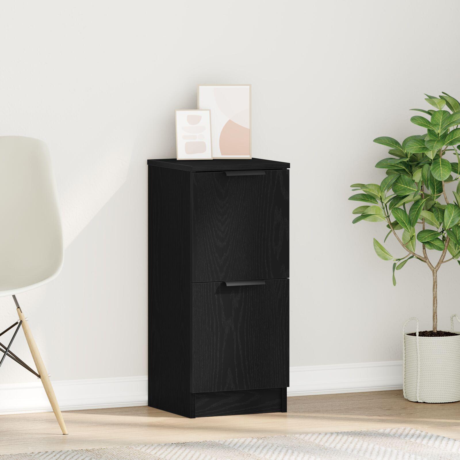 Sidebord Sort eg 30 x 30 x 70 cm Konstrueret træ