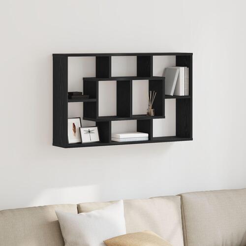 Væghylde - Sort Eg, 85 x 16 x 52,5 cm, Lavet af konstrueret træ