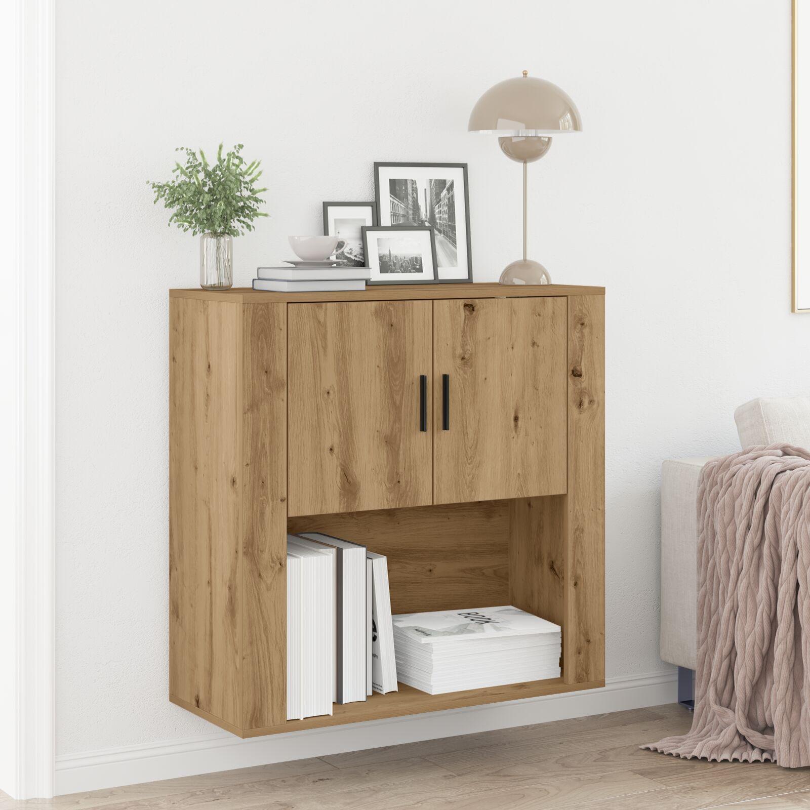 Vægskab med hylde artisan eg 80 x 33 x 80 cm Konstrueret træ