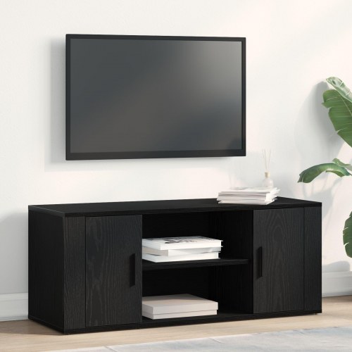 TV Skab Sort Eg 100x35x40 cm Konstrueret Træ