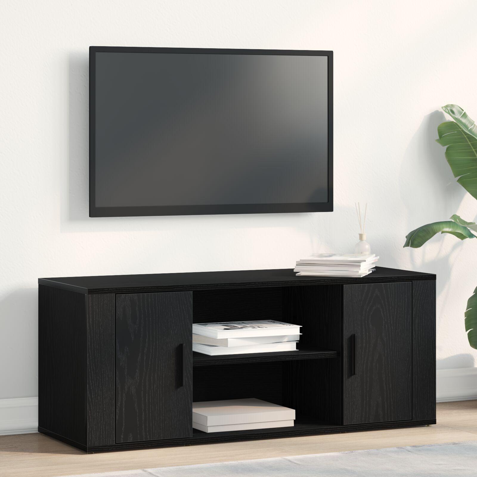 Tv-Skab Sort Eg 100 X 35 X 40 Cm Konstrueret Træ