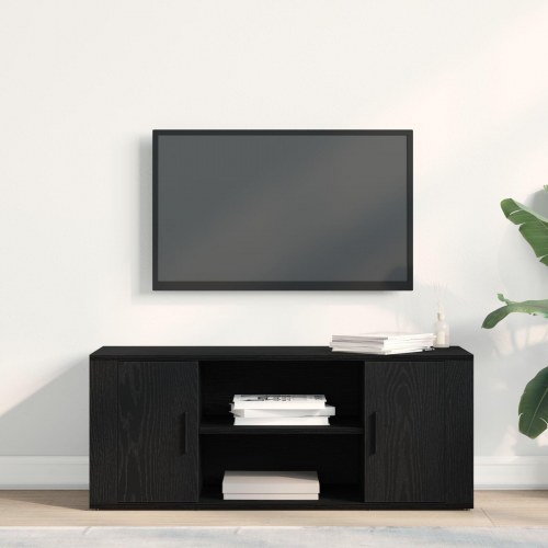 TV Skab Sort Eg 100x35x40 cm Konstrueret Træ