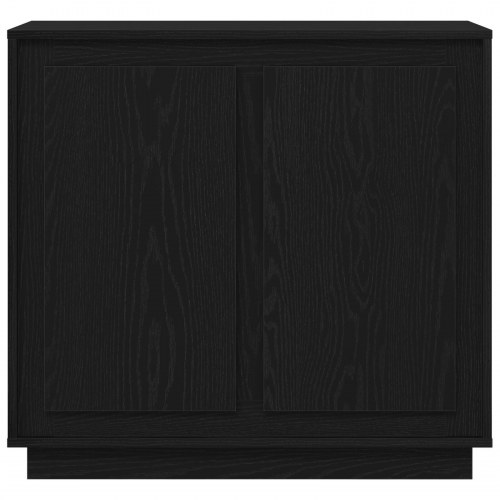 Sideboard Sort Egetræ 80x34x75 cm Konstrueret Træ