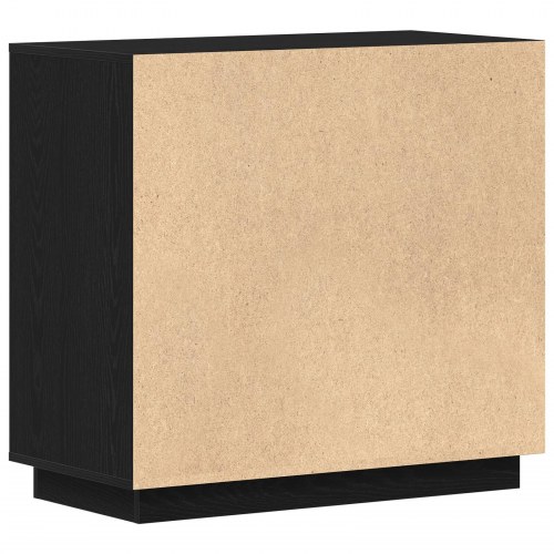 Sideboard Sort Egetræ 80x34x75 cm Konstrueret Træ