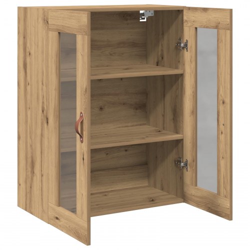 Vægmonteret Skab med Glasdøre Artisan Eg 69,5x34x90 cm