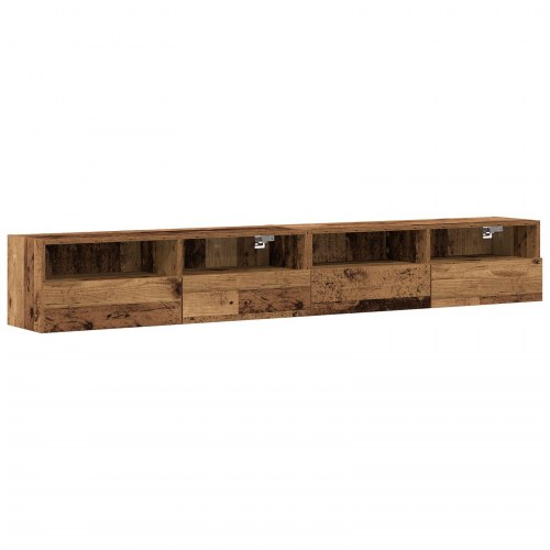 TV vægskabe 2 stk Gamle træ 100x30x30 cm Konstrueret træ