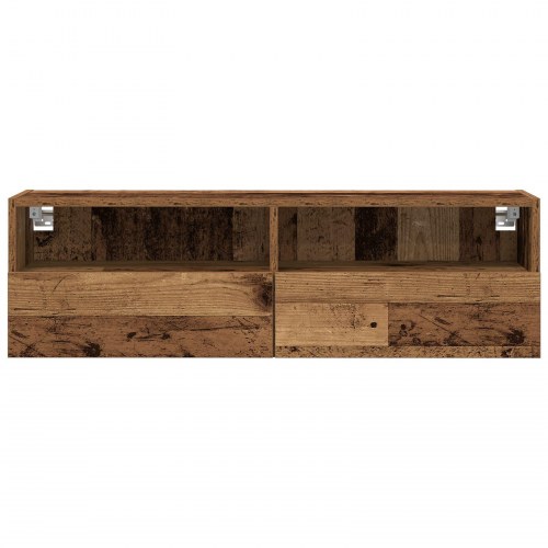 TV vægskabe 2 stk Gamle træ 100x30x30 cm Konstrueret træ