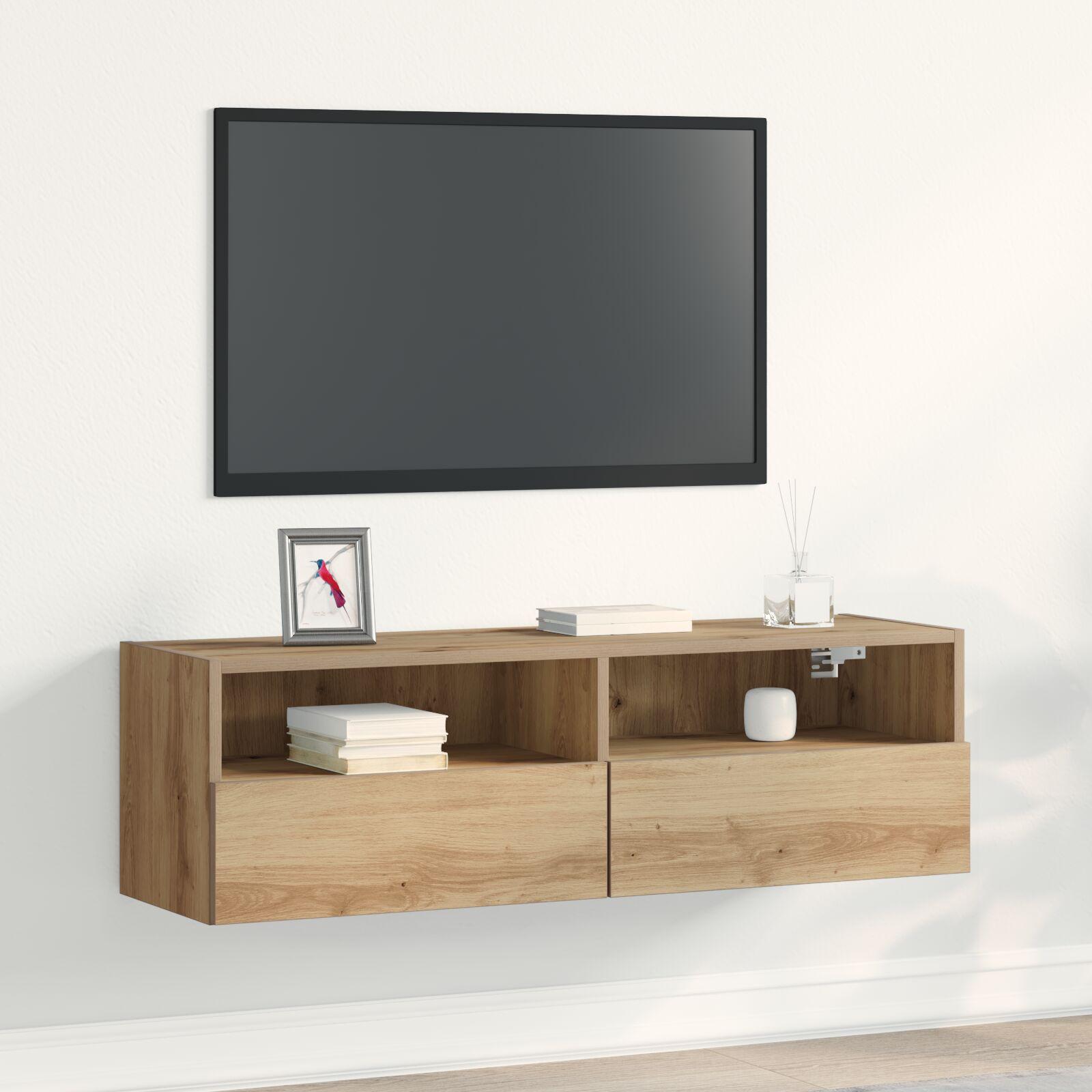 TVVæggeskab Vægmonteret artisan eg 100x30x30 cm Ingeniørt træ