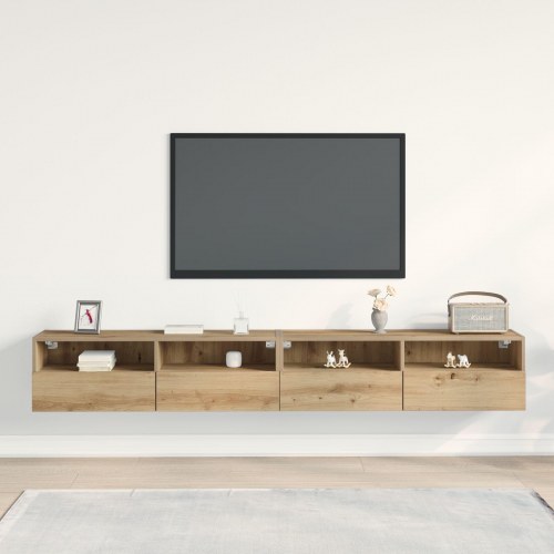TV Vægskabe 2 stk Artisan Eg 100x30x30 cm Konstrueret træ