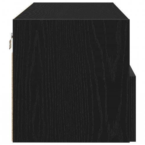 TV Vægskabe 2 stk Sort Eg 100x30x30 cm Konstrueret Træ