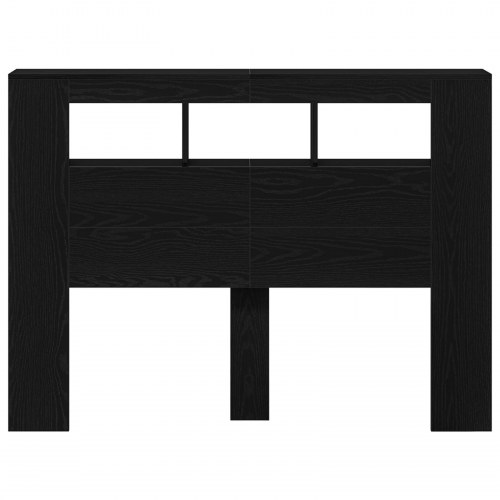 LED Hovedgærde Sort Eg 140x18,5x40 cm Konstrueret Træ