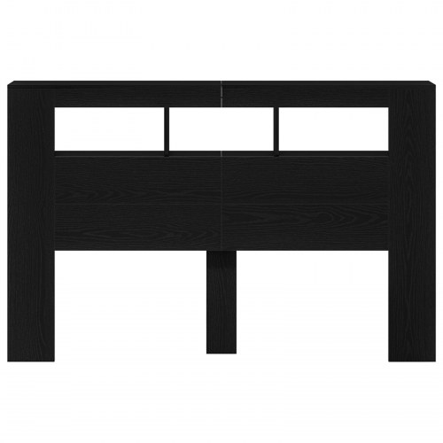 LED Hovedgærde Sort Eg 160x18,5x45 cm Konstrueret Træ