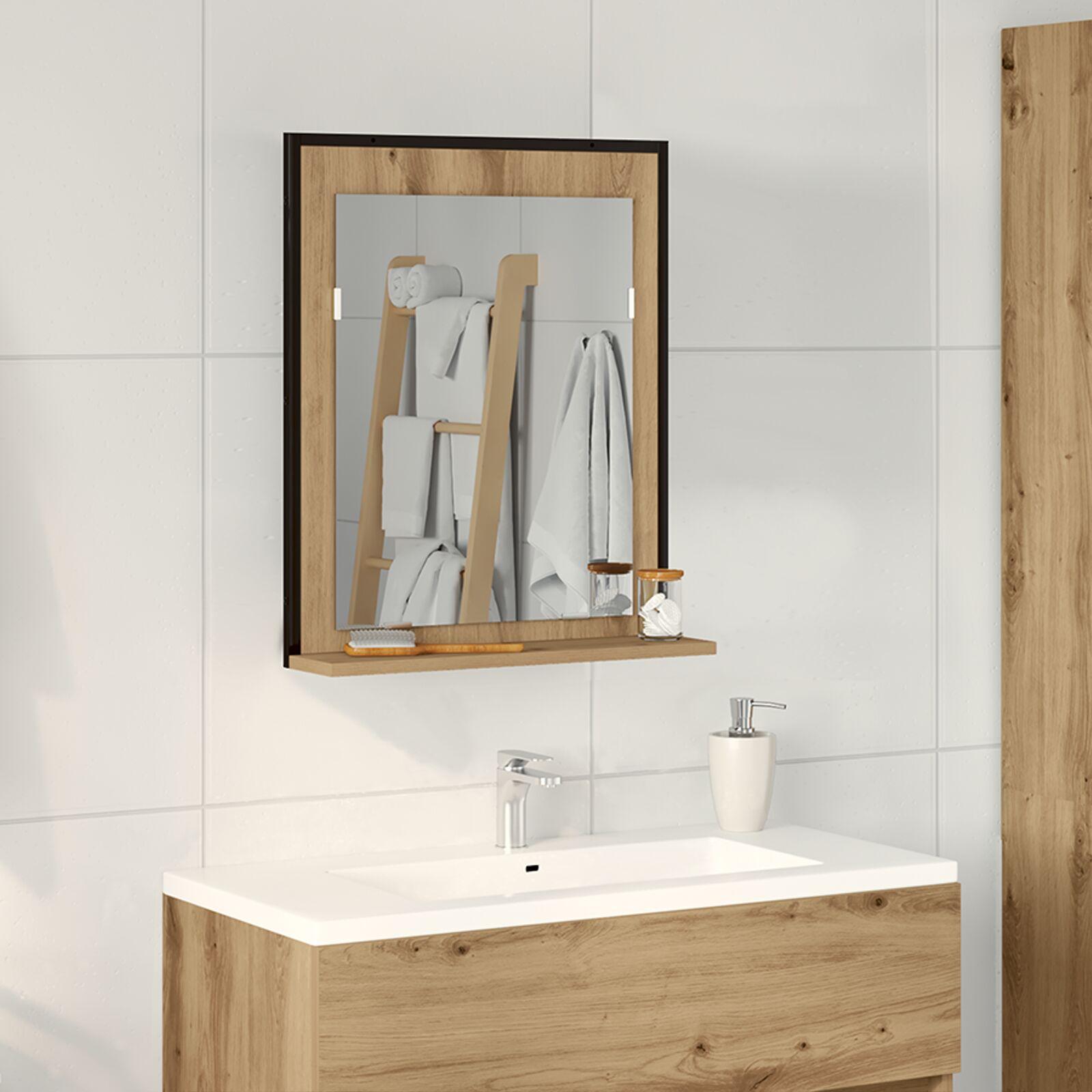 Badeværelsesspejl artisan eg 50 x 12 x 60 cm Konstrueret træ