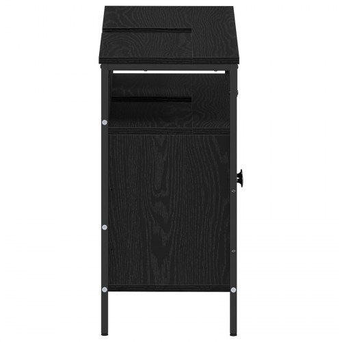 Badeværelsesskabe Sort Eg 80x30x60 cm Konstrueret Træ