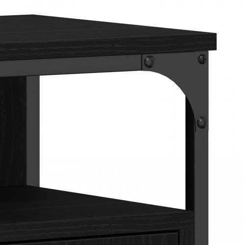 Badeværelsesskabe Sort Eg 80x30x60 cm Konstrueret Træ