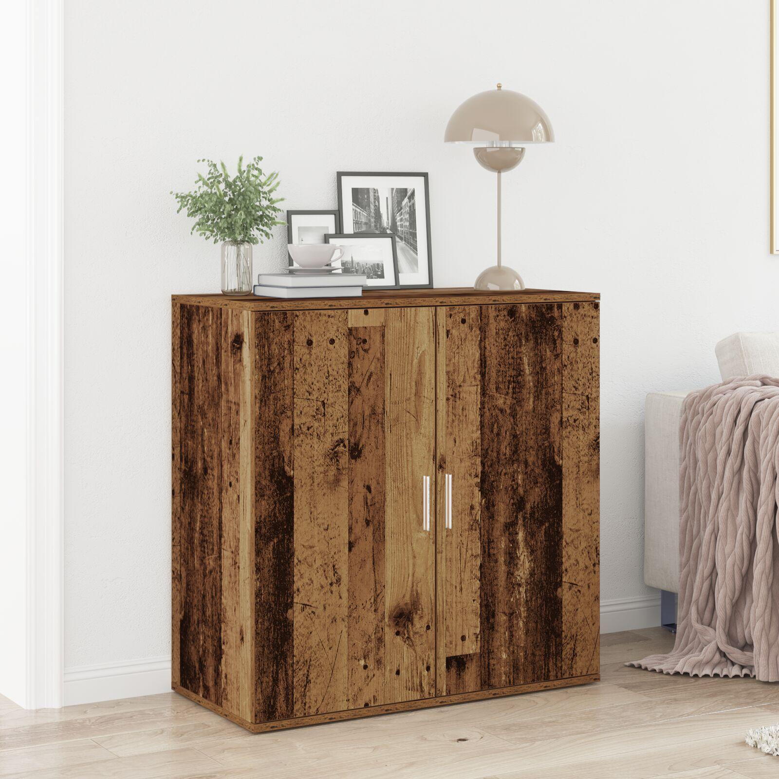 Skab i gammel træ 79x38x80 cm konstrueret træ