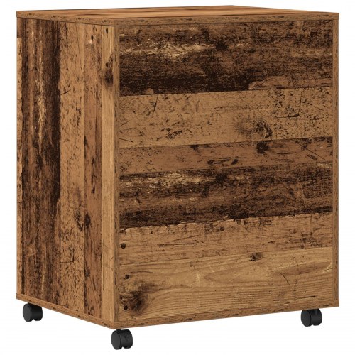Printer Stand med Hjul Gamle Træ 60x48x74 cm