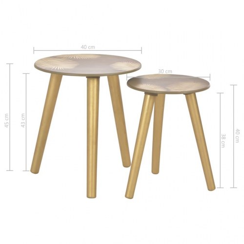 Indskudsborde 2 stk. 40 x 45 cm/30 x 40 cm MDF guldfarvet