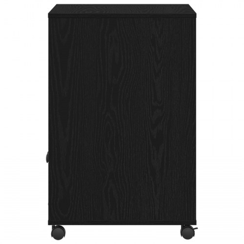 Printerstand med hjul Sort Eg 60x48x74 cm