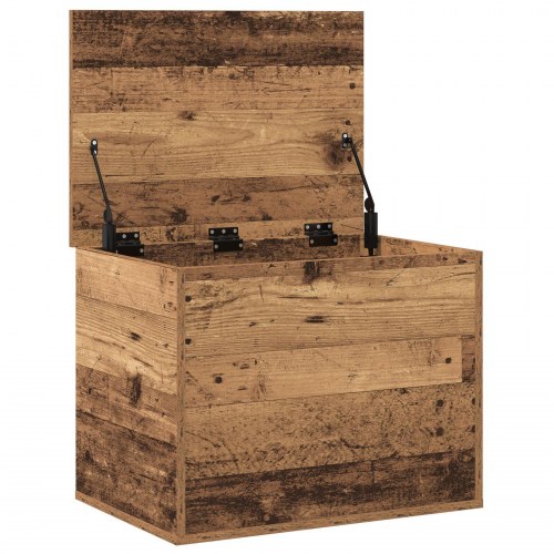 Opbevaringskiste med låg Gammelt træ 60x42x46 cm Ingeniørtræ