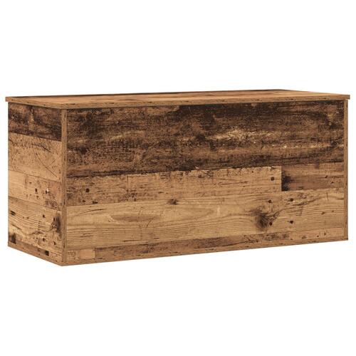 Opbevaringsboks med låg Gamle træ 100x42x46 cm Ingeniørtræ
