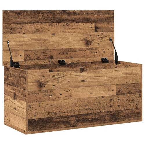 Opbevaringsboks med låg Gamle træ 100x42x46 cm Ingeniørtræ