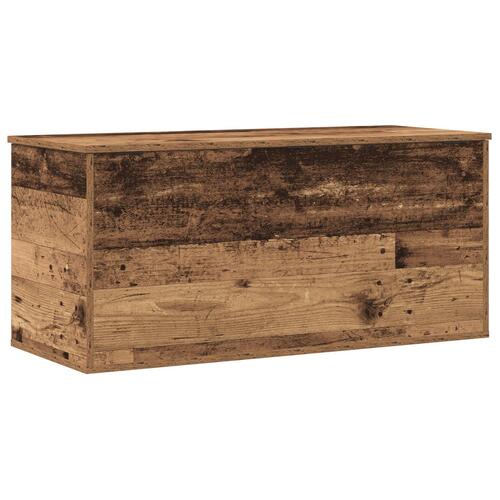 Opbevaringsboks med låg Gamle træ 100x42x46 cm Ingeniørtræ