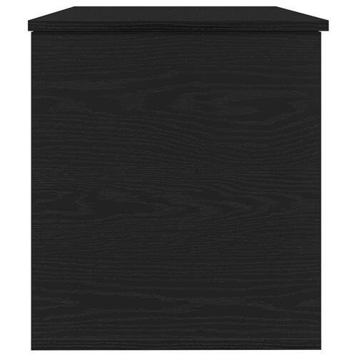 Opbevaringskasse med Låg Sort Eg 100x42x46 cm Konstrueret Træ