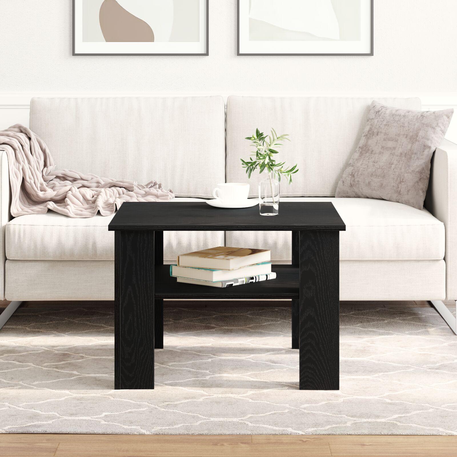 Sofabord Sort eg 60 x 60 x 42 cm Konstrueret træ