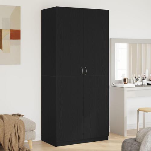 Garderobe Sort Eg 90x52x200 cm Træ
