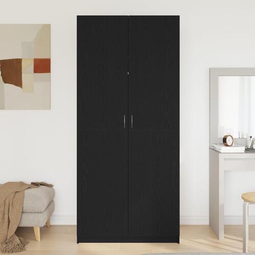 Garderobe Sort Eg 90x52x200 cm Træ