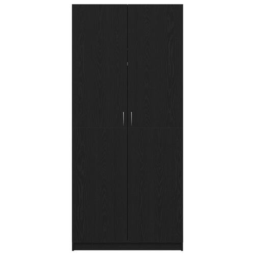 Garderobe Sort Eg 90x52x200 cm Træ