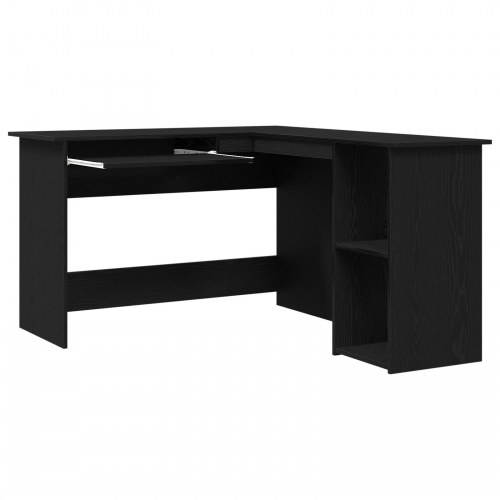 Skrivebord i Sort Eg 120x140x75 cm lavet af konstrueret træ