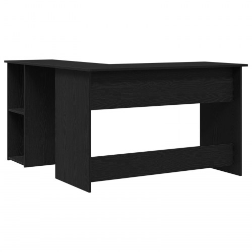 Skrivebord i Sort Eg 120x140x75 cm lavet af konstrueret træ