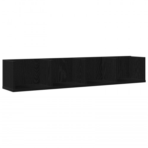 CD Væghylde Sort Eg 100x18x18 cm Konstrueret Træ