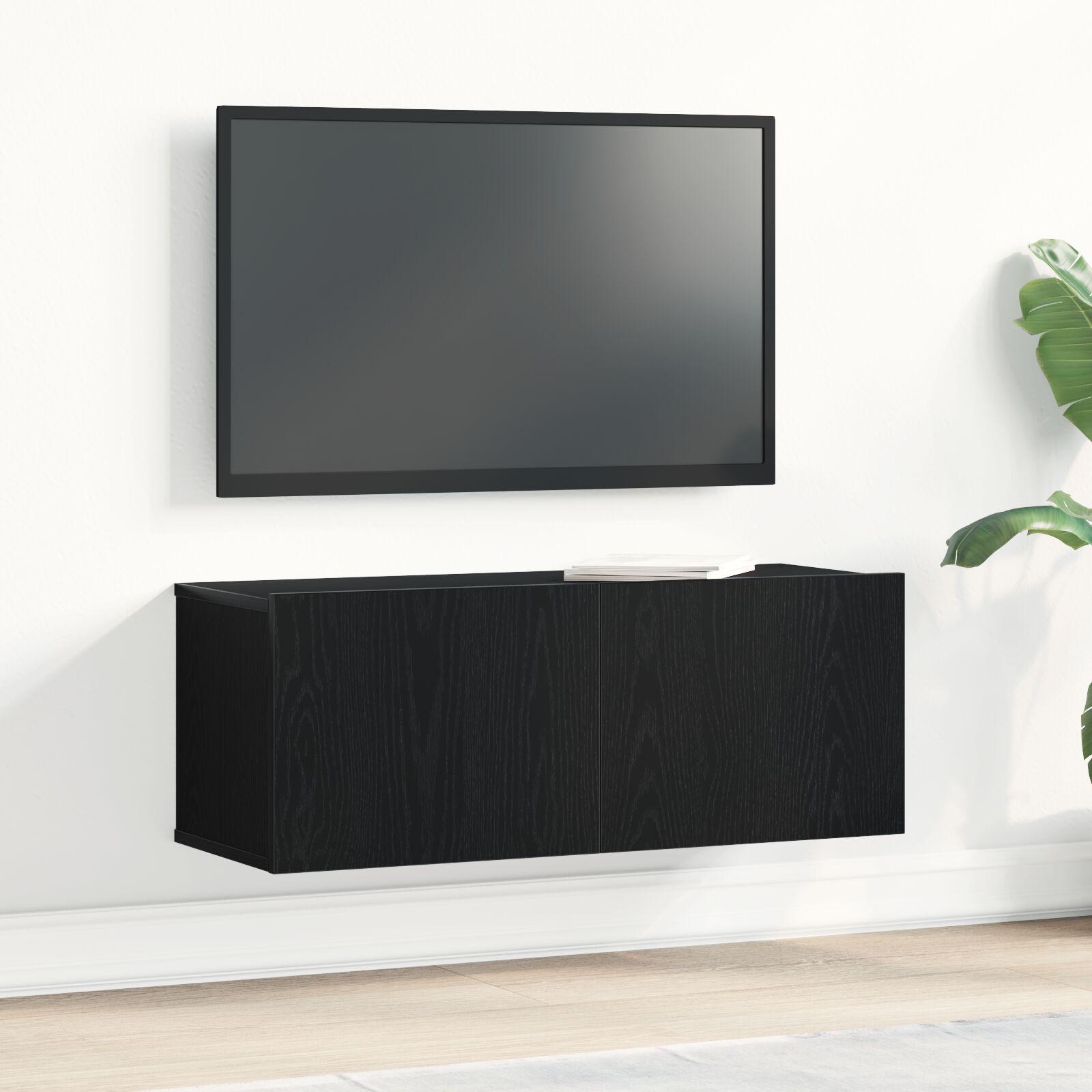 Sort Eg Tv Stativ 80x30x30 Cm Lavet Af Ingeniørtræ