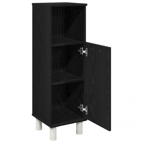 Badeværelsesskab Sort Eg 30x30x95 cm Konstrueret Træ