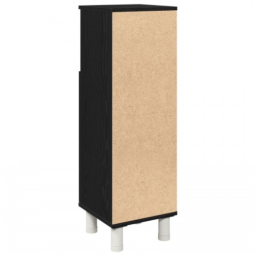 Badeværelsesskab Sort Eg 30x30x95 cm Konstrueret Træ