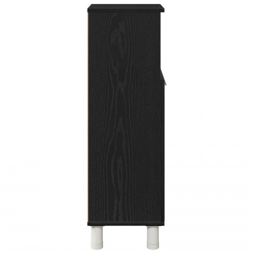 Badeværelsesskab Sort Eg 30x30x95 cm Konstrueret Træ