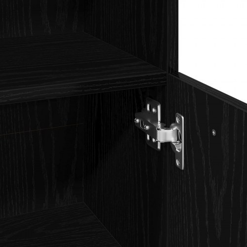 Badeværelsesskab Sort Eg 30x30x95 cm Konstrueret Træ