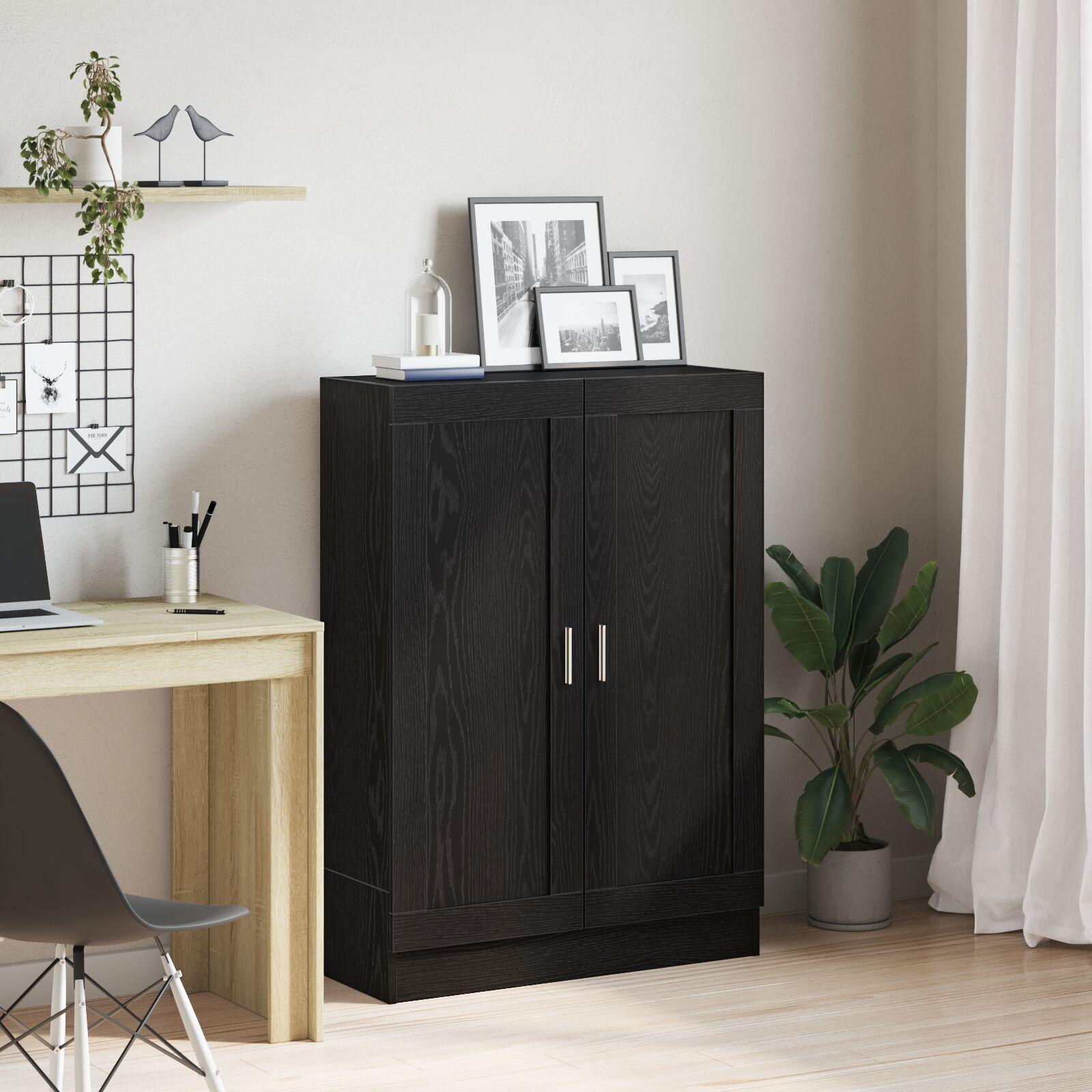 Bogskab Sort eg 82,5 x 30,5 x 115 cm Konstrueret træ