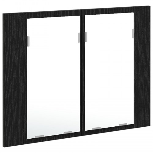 LED Badeværelsesspejlskab i Sort Eg 60x12x45 cm i Træ