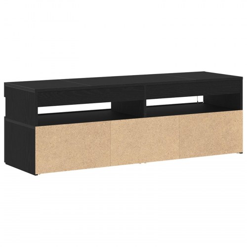 TV Skab med LED Sort Eg 120x35x40 cm Konstrueret Træ