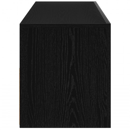 TV-bord med LED-lys, Sort Eg, 90x35x40 cm, Konstrueret træ