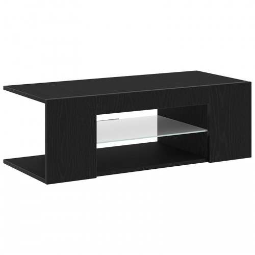 TV-bord med LED-lys i sort eg 90x39x30 cm lavet af træ
