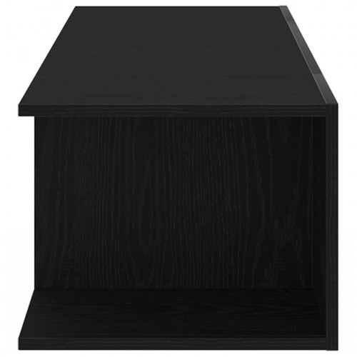 TV-bord med LED-lys i sort eg 90x39x30 cm lavet af træ