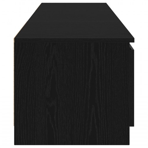 TV Skab med LED Lys - Sort Eg 140x40x35,5 cm - Konstrueret Træ