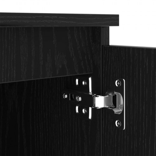 TV Skab med LED Lys - Sort Eg 140x40x35,5 cm - Konstrueret Træ